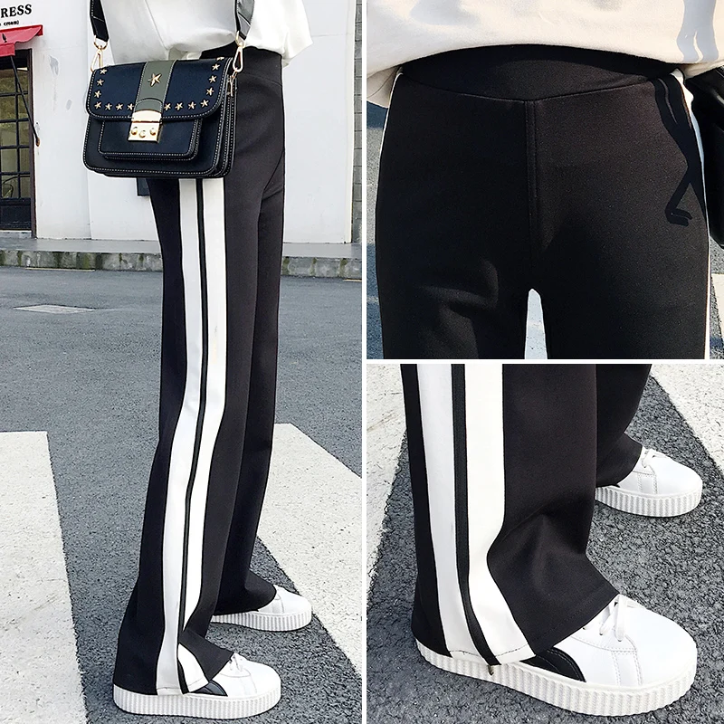 

Women High-waisted Wide Leg Pants 2019 Spring Summer New Fashion Female Plus Size Black Pants Trousers Bottoms S-4XL FD15#8611