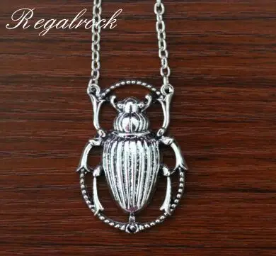 

Regalrock Oddities Steampunk Beetle Scarab Pendant Necklace