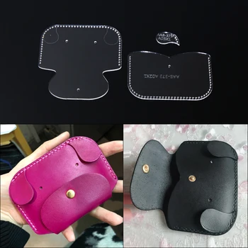 

1set DIY Acrylic Leather Craft women Mini Wallet Stencil Template Sewing Pattern 11.5*8.2*1cm