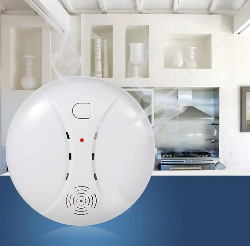 433 МГц детектор дыма беспроводной Белый Цвет датчик дыма Высокочувствительный сигнал тревоги для GSM/Wifi сигнализация пожарная защита