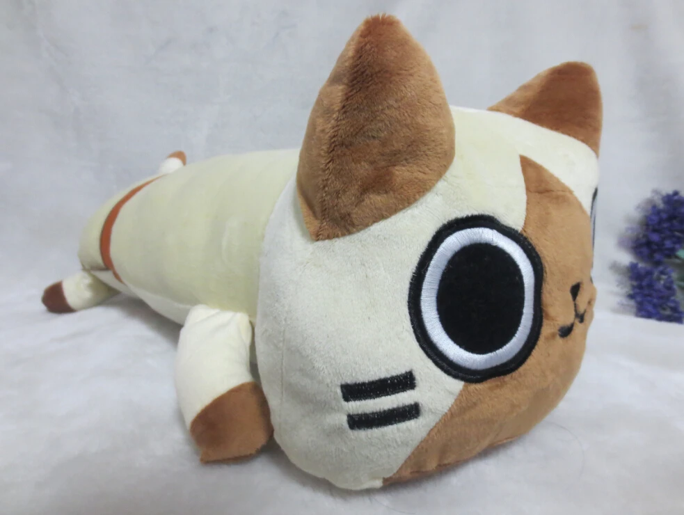 Японское Аниме Monster Hunter AIROU кошка плюшевые игрушки 40 см длинная подушка|long cushion|plush