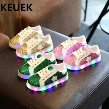 Printemps/Automne De Mode Lumineux Sneakers Enfants Shoes Étudiant Glitter Lumineux LED Enfants Light UP Shoes 04