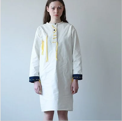 

New Women Long Shirt Dress White Harajuku Playful Cute Loose Preppy White Blouse Long Female Tassel Full Length Spring Autumn