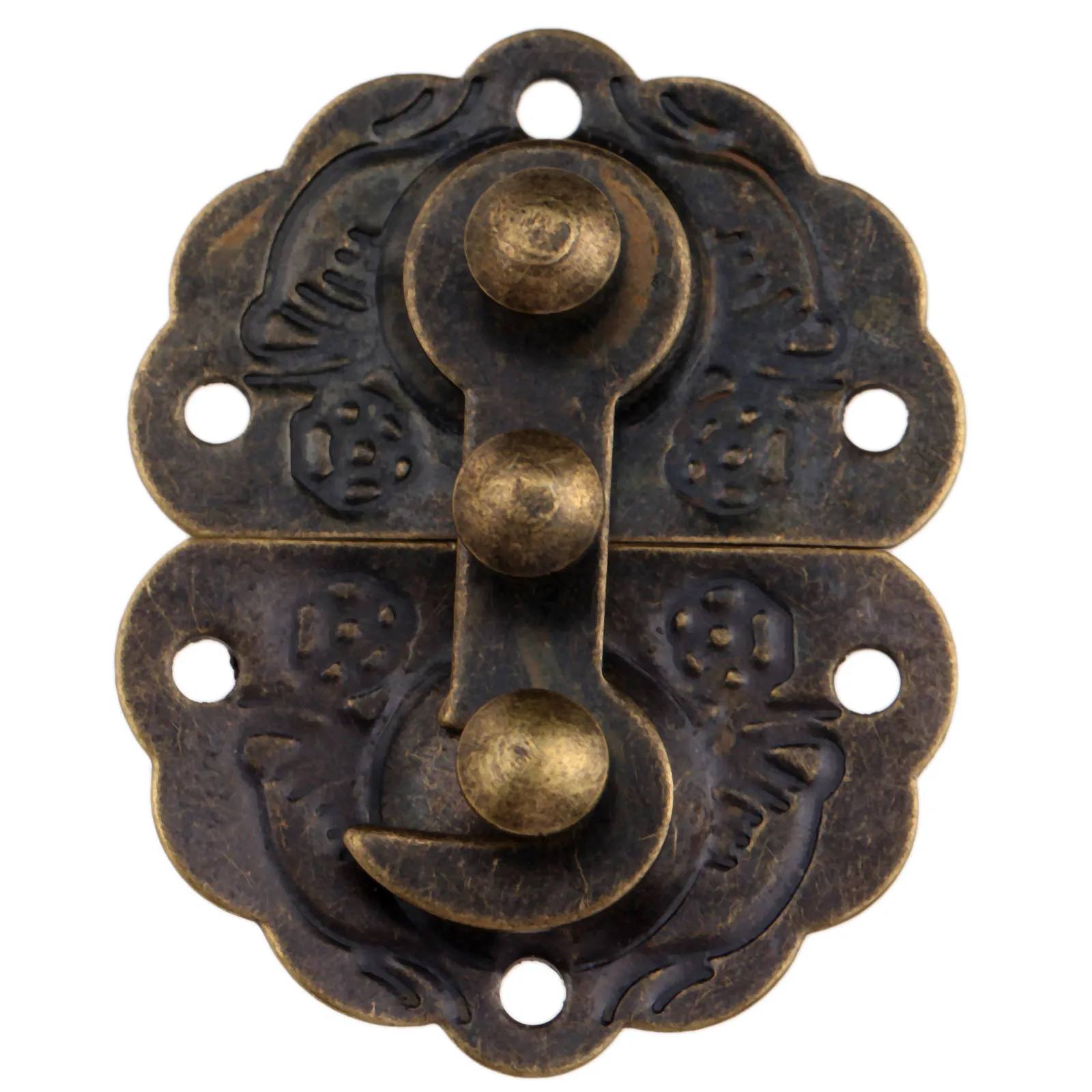 

1Pc 44x34mm Vintage Wooden Case Hasp Jewelry Gift Box Decorative Hasp Latch Furniture Buckle Clasp Lock Box Toggle Latch Buckles