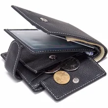 El Precio del dólar Hombres Carteras de Cuero Genuino de la Vaca HolderFashion WalletsFamous Marca Con Tarjeta de Bolsillo Monedero Cartera Fina Delgada billetera
