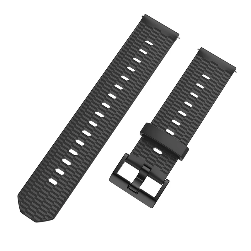 Mijobs 20 22 мм силиконовый браслет для Xiaomi Huami Amazfit Bip BIT PACE Band смарт часы браслет аксессуары браслеты ремни - Цвет: Black