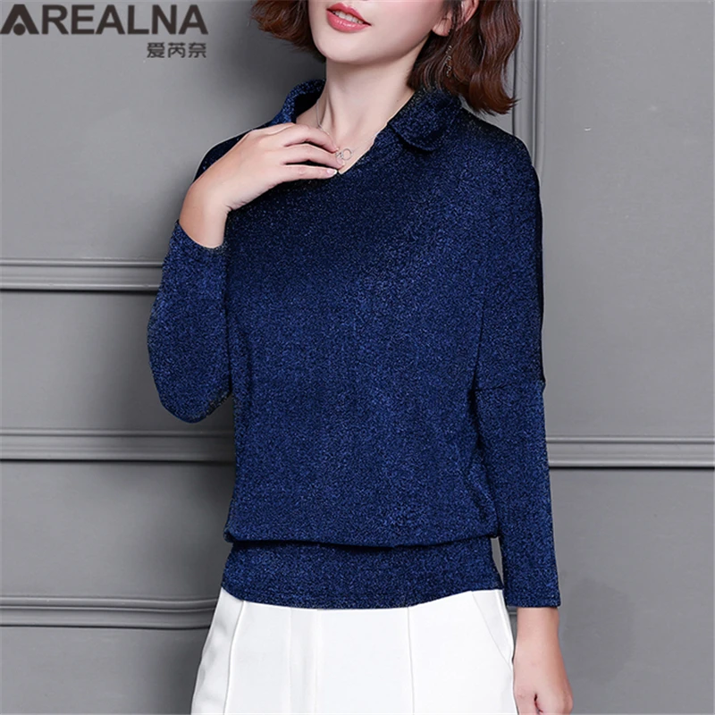 Blusas Mujer De Moda 2020 корейский стиль блестящие люрексом женские топы и блузки размера