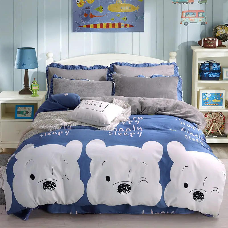 4Pcs Thickened Lai Velvet AB Side Colors bedding sets queen king size duvet cover set bed skirt set pillowcase bedclothes 4Pcs Thickened Lai Velvet AB Side Colors bedding sets queen king size duvet cover set bed skirt set pillowcase bedclothes