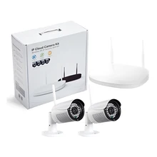 2ch 720p 1.0mp Wireless IP Camera Night Vision Kit with 4ch Wifi NVR Onvif Private Protocol CCTV System Network P2P Remote View