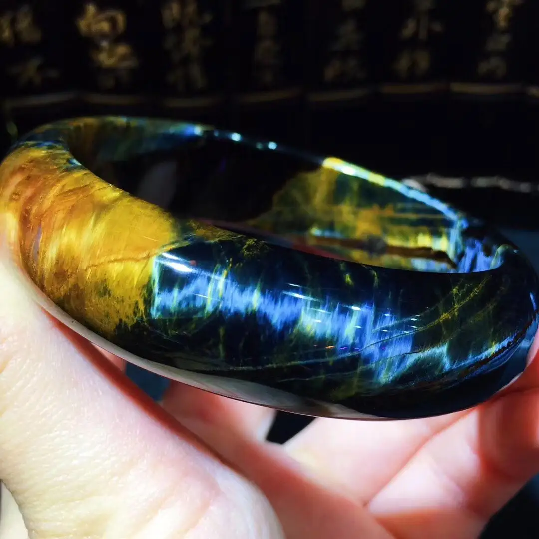 

59mm Genuine Natural Pietersite Bangles Size 17.3x8.5mm Gemstone Crystal For Women Female Gift Fashion Bangle Luxury Jewelry