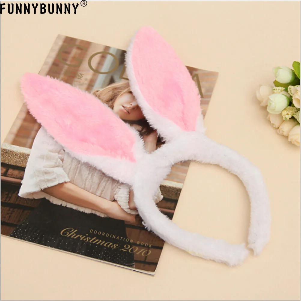 FUNNYBUNNY светящийся обруч для волос с блестящими заячьими ушками, милый обруч для волос с заячьими ушками и блестками, праздничный костюм, платье для волос