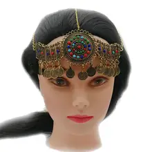 Богемский головной убор с монетами и бусинами, браслет из серебра и золота, аксессуары для волос, цыганский родовой этнический турецкий, Египетский, индийский комплект ювелирных изделий