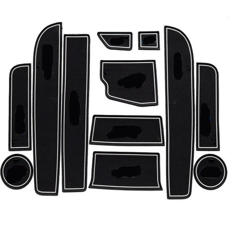

12Pcs/Set Car Gate Slot Pad Interior Door Groove Mat Latex Anti-Slip Cushion cup mat For LHD BMW F10 5 Series 2014 2015 2016