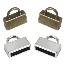 20 шт., античный бронзовый, серебристый цвет, заглушки для украшений, застежки, подходят 10x2 мм, плоский кожаный шнур, DIY Браслеты, разъемы для изготовления