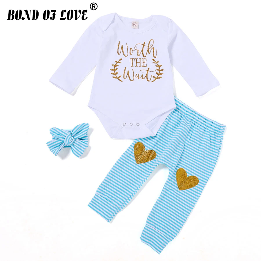 

Mother Nest Baby Girl Boy Clothes Newborn Toddler Infant Autumn Spring Rompers Baby Pants Bowknot 3pc Infant Clothing Sets
