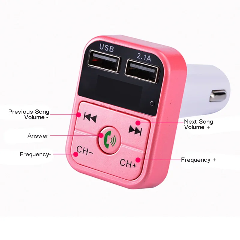 Bluetooth передатчик автомобильный беспроводной комплект Hands Free MP3 музыкальный плеер Поддержка TF карты 5 в 2.1A USB зарядное устройство FM модулятор автомобиля#2
