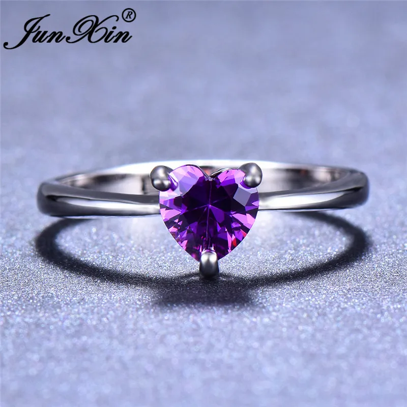 Милое модное женское кольцо с маленьким сердцем, серебро 925 пробы, камень циркония чорный, кольца для женщин, кольцо для помолвки