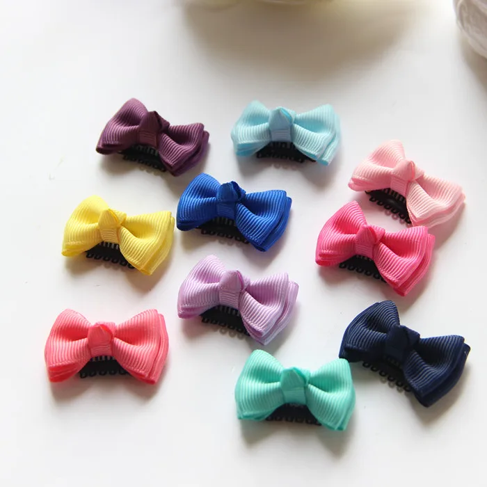 

10 Pcs/lot Handmade Sewing Small Girls Hairpins Cute Girls Ribbon Hair Bows Hair Clips Kids Girls Hair Accessories A19