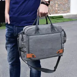 Для мужчин холст 13,3 дюйма портфель для ноутбука дорожного чемодана сумка через плечо сумки большой Повседневное Бизнес ноутбук карман