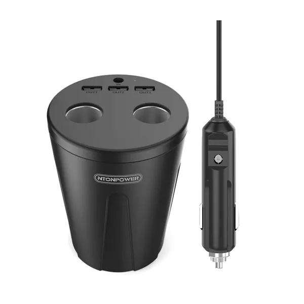 

NTONPOWER MP-3U2S-BK 12V Output Cigarette Lighter Adapter Car Charger for Smartphone