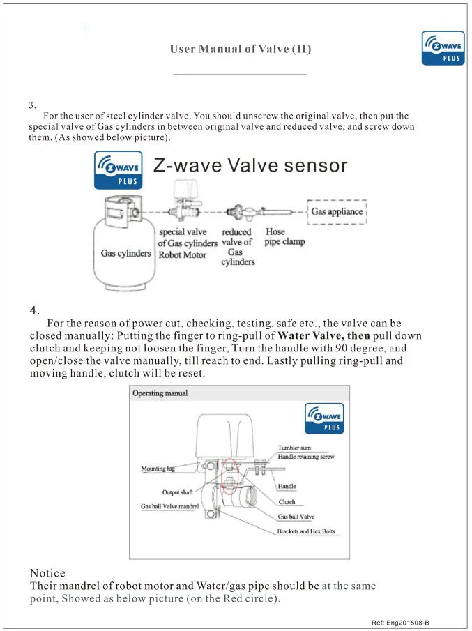 ЕС США частота Z-Wave плюс умный автоматический клапан для газа, воды для домашней кухни безопасности