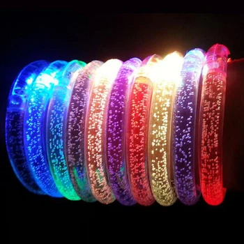 

Free shipping 12pcs/lot color changing LED bracelet Light up luminous bracelet for party DJ, clubs, Children 's Toys gifts