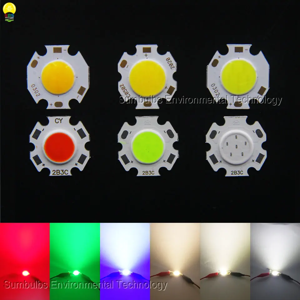 10pcs lot 2011 3W 5W 7W Rounded font b LED b font COB Light Source Chip