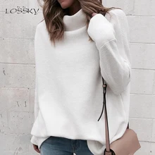LOSSKY Long Sleeve Autumn Winter Sweater Women White Knitted Sweaters Pullover Jumper Fashion 2018 Turtleneck Sweater Female LOSSKY Long Sleeve Autumn Winter Sweater Women White Knitted Sweaters Pullover Jumper Fashion 2018 Turtleneck Sweater Female