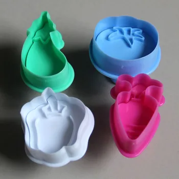 

(12sets/lot)Free Shipping FDA High Quality 4pcs Plastic Vegetable Shape Cookie Stamps Mold set