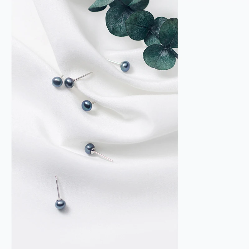INZATT минималистичные серьги-гвоздики с синим жемчугом, геометрические круглые 925 пробы, серебряные серьги для женщин, для дня рождения, вечеринки, летние ювелирные изделия, подарок