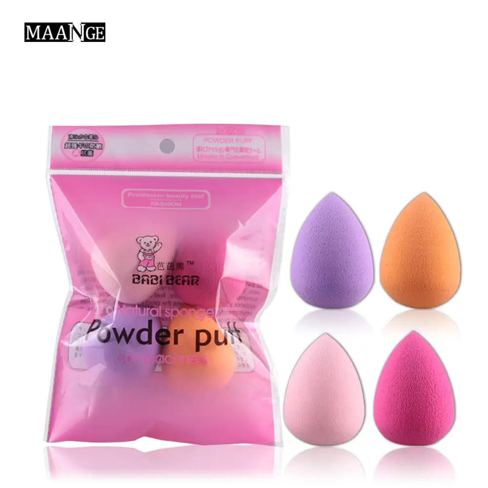 MAANGE 4Pcs/bag Makeup Sponge Puff Foundation Base Powder Sponge Mini