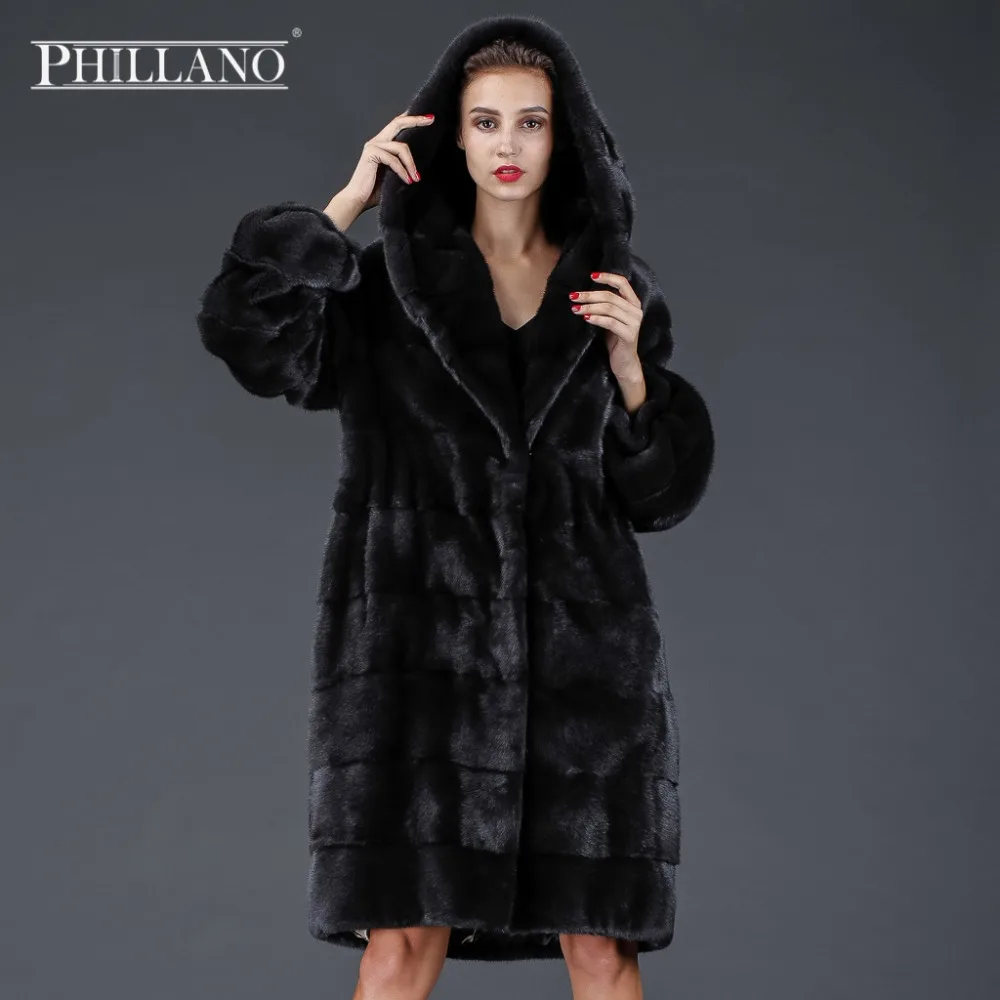 

Phillano New premium women mink garment natural fur coat classic style Scandinavia Denmark NAFA YG13066P-100