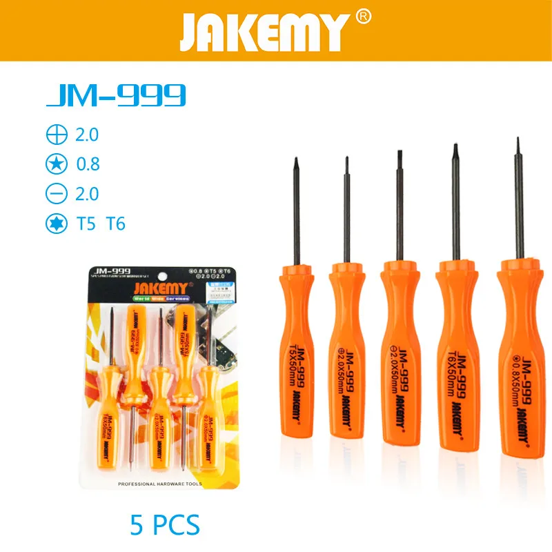 JAKEMY 5 шт./лот точность с прорезью Крестовая отвертка набор Torx T5 T6 для iPhone мобильный