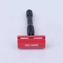 Yaqi матовый черный и красный цвет латунь ручка Мужская бритва безопасности