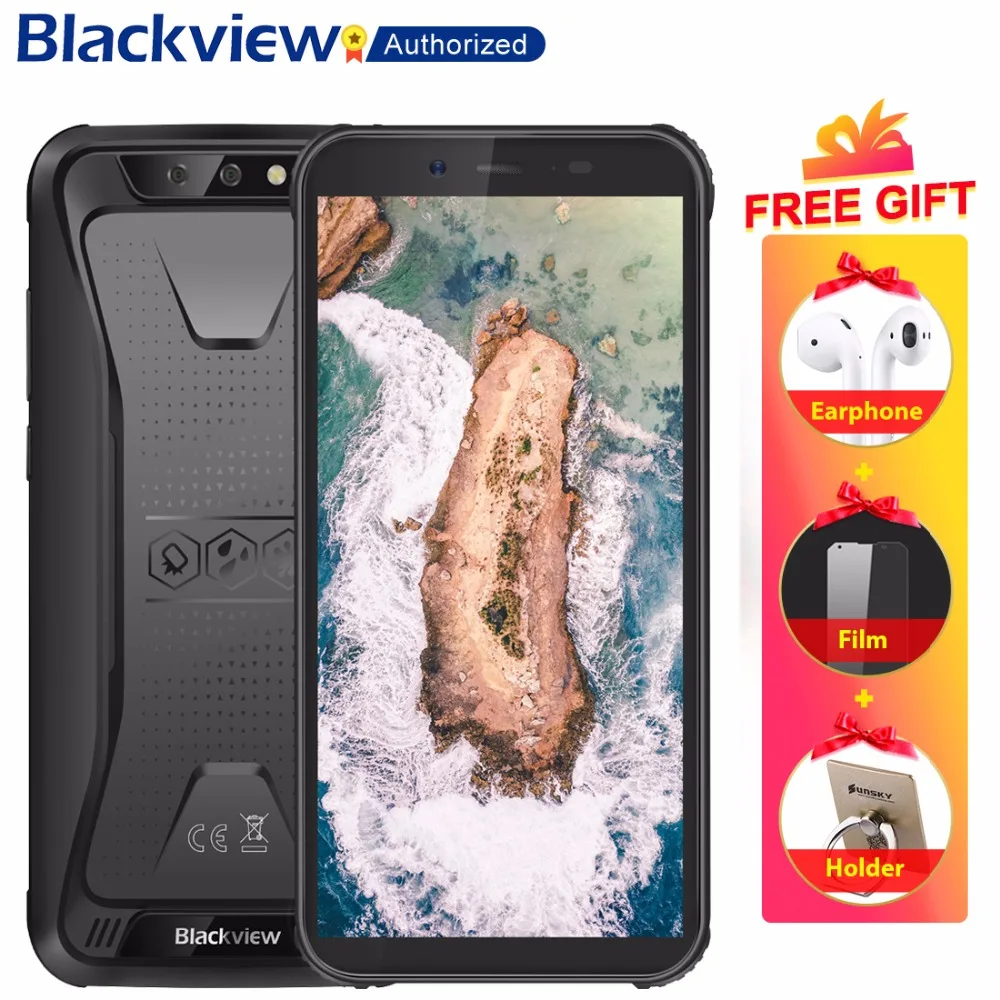 

Blackview BV5500 Mobile IP68 Waterproof Smartphone 5.5" Screen 2GB RAM 16GB ROM Android 8.1 MTK6580P Quad Core 1.3GHz 8MP 3G OTG