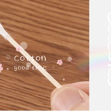 NaturalDouble головы Ватные Диски Хлопок Для женщин Макияж хлопок бутоном наконечником для медицинские деревянные палочки нос Чистка ушей здравоохранение инструменты