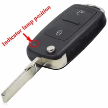 2 Кнопка Uncut Складной Флип Дистанционного Ключа Замена Дело БРЕЛОК Shell для Vw VOLKSWAGEN Transporter T5 Поло ГОЛЬФ с логотипом