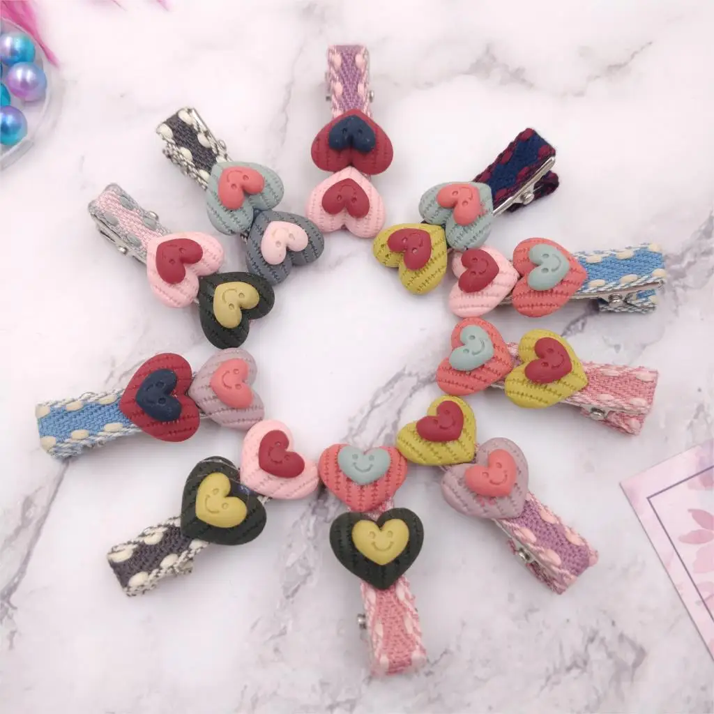 

10pcs/lot girls cute hairpin Hairgrips Kids Sweet Girl candy color sweet heart Hair Clips Kids Hairpins Hair Styling Tool