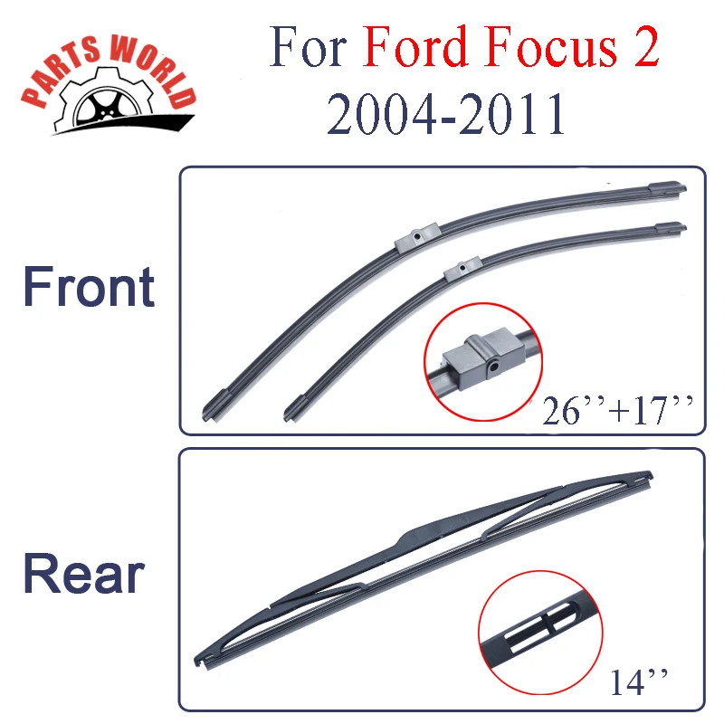 Стеклоочистители для Ford Focus 2 2004 2005 2006 2007 2008 2009 2010 2011 передние и задние дворники