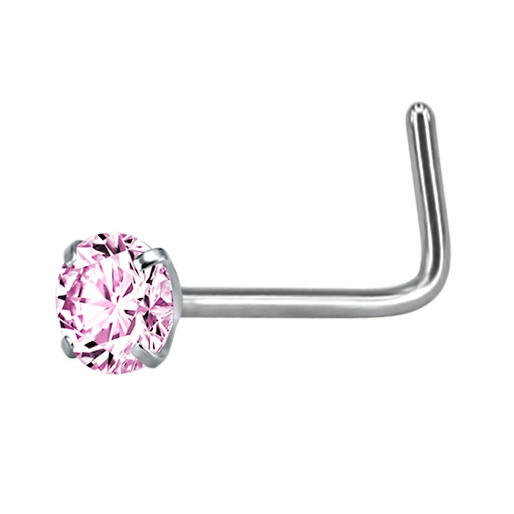 MagiDeal 9 Pieces Stainless Steel Zircon Crystal Screw Curved Nose Ring Studs Ear Body Piercing Jewelry 20G