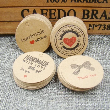 

500pcs per lot various round paper gift tag brown color paper jewelry producdts tagging tag custom price tag free shipping