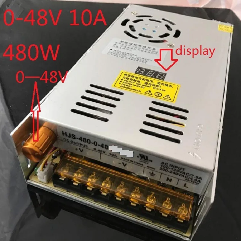 

input AC 110V 220V Adjustable DC voltage stabilization Digital switching power supply 0-48V 10A 480W
