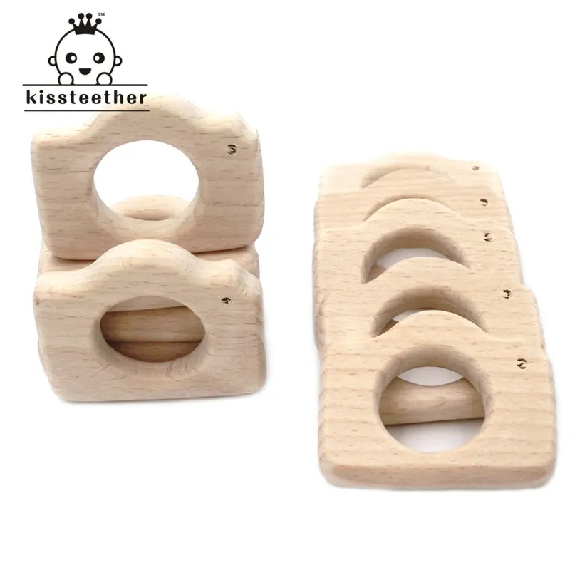 

Beech Wooden Camera Natural Handmade Wooden Teether DIY Wood Personalized Pendent Eco-Friendly Safe Baby Teether Toys