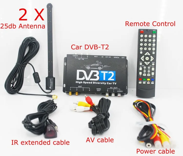 Dvb t2 Автомобильная поддержка DVB-T и автомобильный DVB-T2 телеприставка 2 тюнера 2 антенны для Европы и России