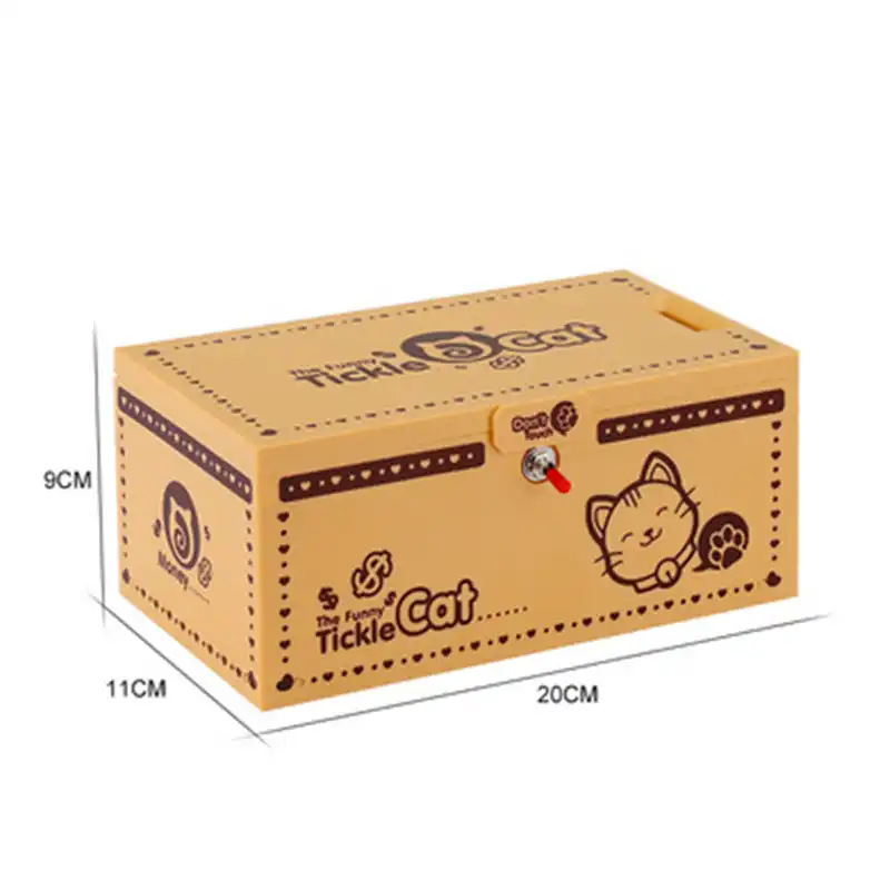 Funny Tickle Cat Money Box Cute Piggy Bank Stealing Coin Box Boring Cat Coin Bank Money Saving Box With Music L!   ighting D5 - 