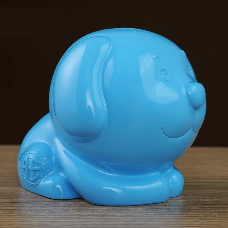 

Feng Shui dog Bank Shaped Piggy Bank Resin Coin Bank Money Box Figurines Saving Money Home Decor New Year Gift For Kids Crafts
