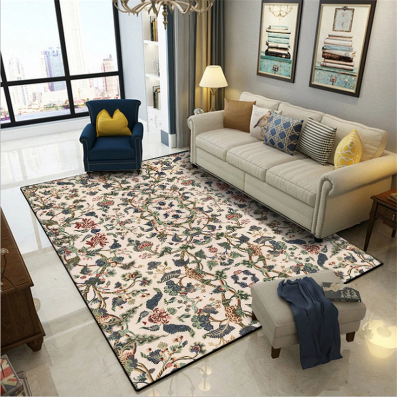 Коврики и ковры для дома гостиной европейский и американский Цветочный узор Хрустальный бархат ковер мягкий журнальный столик