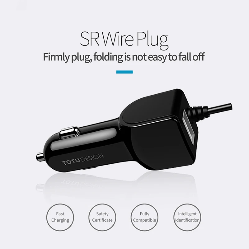 TOTU شاحن سيارة 3 في 1 سريع محول الشحن المصغّر usb نوع C الربيع كابل الهاتف المحمول سيارة-شاحن سامسونج فون 8 7 زائد