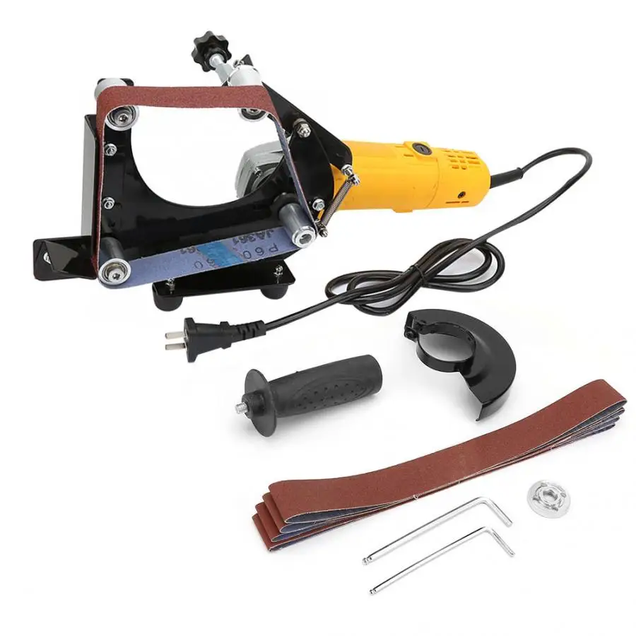 

Sanding Machine M10 Emery Belt Machine Sander Attachment DIY Sanding Belt Adapter Angle Grinder CN Plug 220V Tools