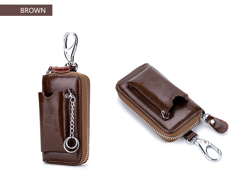 SOUTH GOOSE New Fashion Men Car Key Holders Genuine Leather Multifunction Zipper Home Key Case Housekeeper Women Key Coin Purse